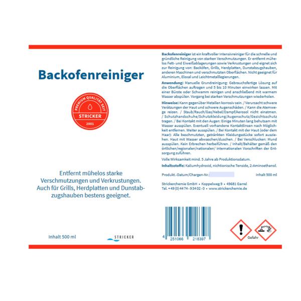 Preview: Backofen Reiniger Intensivreiniger 500ml Preview: Wasserbetten-Centrum Werl - Wasserbett-Geruch-Entferner